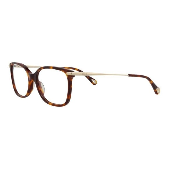 Chloé Womens Square/Rectangle Havana Gold Transparent Fashion Designer Eyewear - Picture 1 of 4